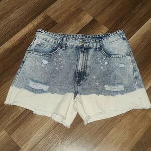 Distressed Demin Shorts Bleached Look Size Juniors 11